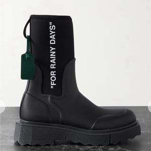 OFF-WHITE
Rubber and jersey ankle boots size 9